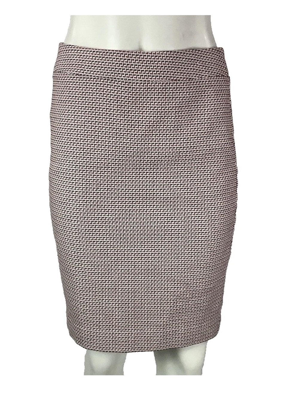 Ann Taylor Sz 0 Check Print Pencil Business Office Interview Skirt Red White